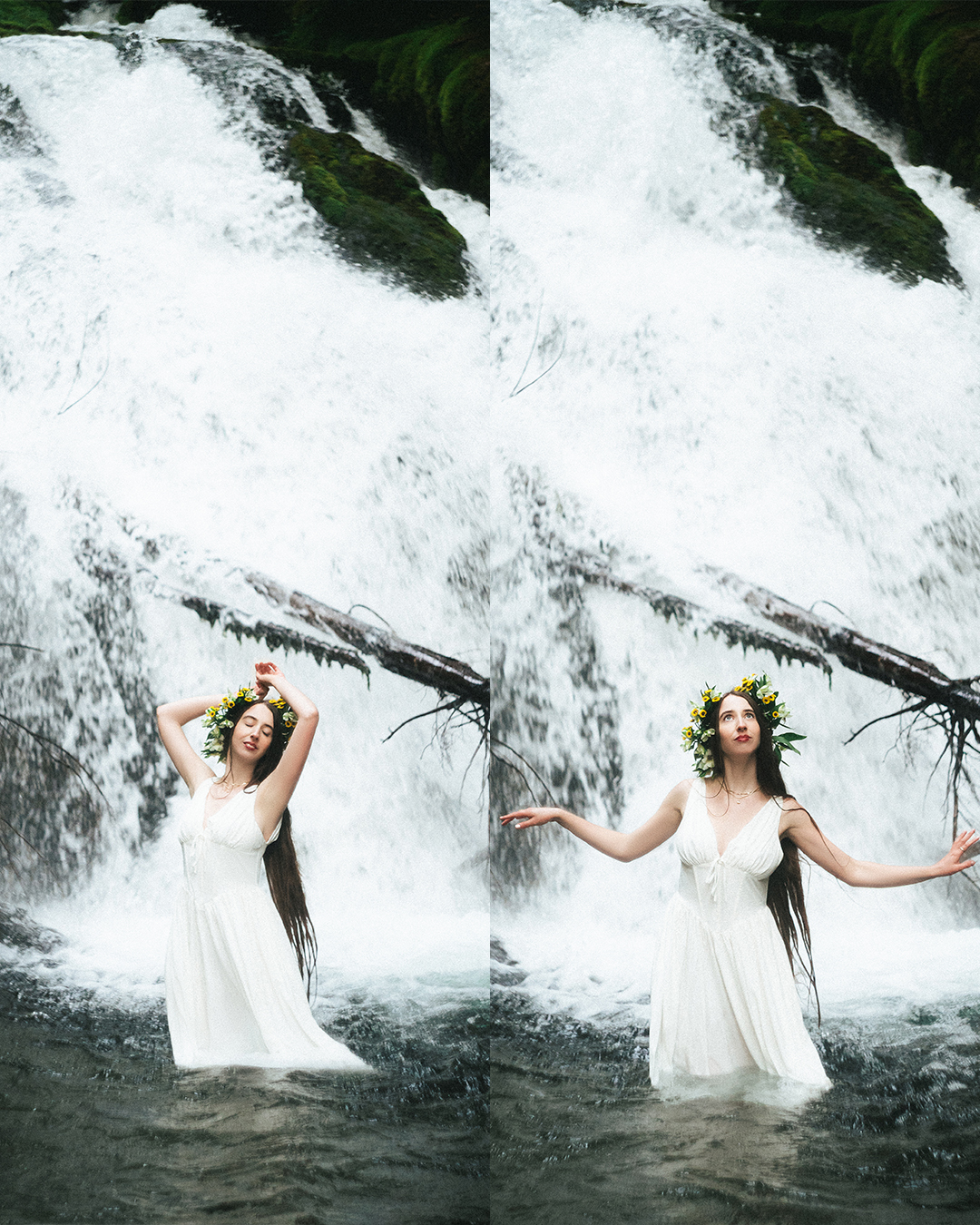 Ethereal Film-like Portraits at a Glacial Waterfall Near Mount Hood — photograph 20 of 20